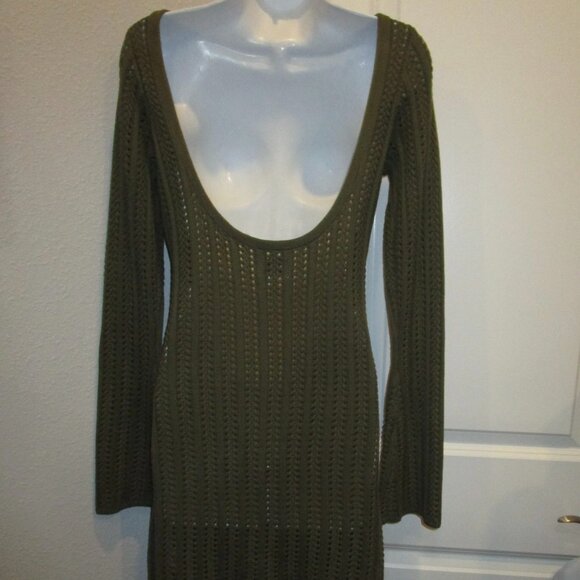 RHYTHM OLIVE GREEN SWEATER DRESS SMALL - Picture 5 of 5